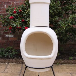 Extra-large White chimalin chimenea