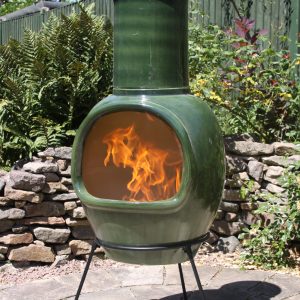 Extra-large Green chimalin chimenea